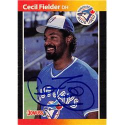 622762 Cecil Fielder Autographed Baseball Card - Toronto Blue Jays 1989 Donruss - No.442