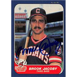 622843 Brook Jacoby Autographed Baseball Card - Cleveland Indians 1986 Fleer - No.590