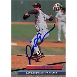 622908 Dave Eiland Autographed Baseball Card - San Diego Padres 1992 Fleer Ultra - No.575