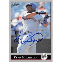 623071 Kevin Mitchell Autographed Baseball Card - Seattle Mariners 1992 Leaf - No.185