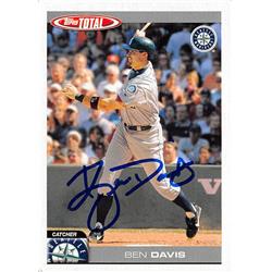 623072 Ben Davis Autographed Baseball Card - Seattle Mariners 2004 Topps Total - No.512