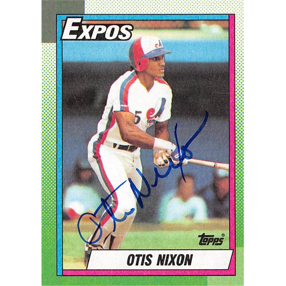 623085 Otis Nixon Autographed Baseball Card - Montreal Expos 1990 Topps - No.252