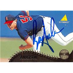 623145 Brian Anderson Autographed Baseball Card - California Angels 1995 Pinnacle - No.181