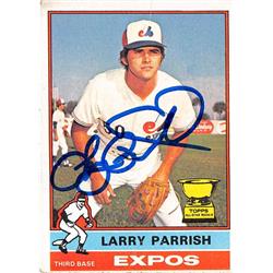 623737 Larry Parrish Autographed Baseball Card - Montreal Expos 1976 Topps - No.141 All Star Rookie Cup