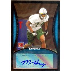 624123 Marcus Henry Autographed Football Card - New York Jets 2008 Bowman Chrome Rookie - No.BC101