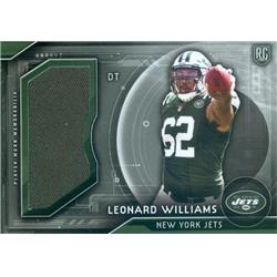 625016 Leonard Williams Player Worn Jersey Patch Football Card - New York Jets 2015 Topps Rookie - No.RJRLW