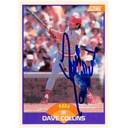 626575 Dave Collins Autographed Baseball Card - Cincinnati Reds 1989 Score - No.267