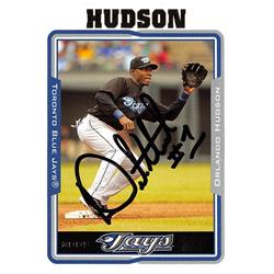 626590 Orlando Hudson Autographed Baseball Card - Toronto Blue Jays 2005 Topps - No.254
