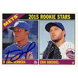 626710 Dilson Herrera Autographed Baseball Card - New York Mets 2015 Topps Heritage Rookie Stars - No.67