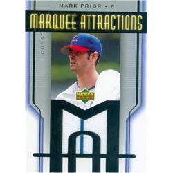 627118 Mark Prior Player Worn Jersey Patch Baseball Card - Chicago Cubs 2004 Upper Deck Marquee Attractions - No.MAMP