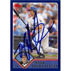 637388 Mark Grudzielanek Autographed Baseball Card - Los Angeles Dodgers 2003 Topps - No.253
