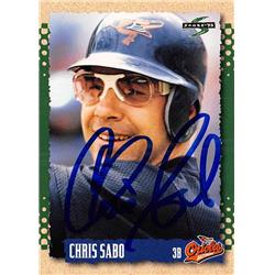 637475 Chris Sabo Autographed Baseball Card - Baltimore Orioles 1995 Score - No.385