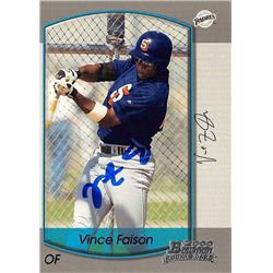 637597 Vince Faison Autographed Baseball Card - San Diego Padres 2000 Bowman Rookie - No.348