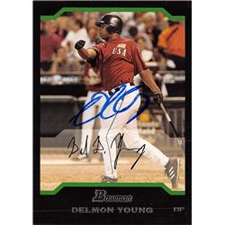 637687 Delmon Young Autographed Baseball Card - Tampa Bay Rays, Team USA 2004 Bowman Rookie - No.BDP164