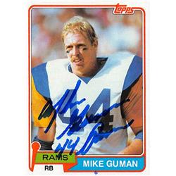 638138 Mike Guman Autographed Football Card - Los Angeles Rams 1981 Topps - No.322