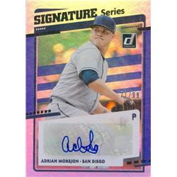 650289 Adrian Morejon Autographed Baseball Card - San Diego Padres 2020 Donruss Refractor - No.SSAM LE 71-99