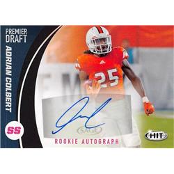 650357 Adrian Colbert Autographed Football Card - Miami Hurricanes 2017 Sage Hit Premier Draft Rookie - No.A20