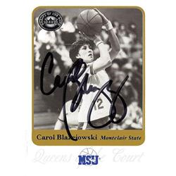 650535 Carol Blazejowski Autographed Basketball Card - Montclair State Red Hawks MSU WNBA Hall of Fame, SC 2001 Fleer Greats - No.76