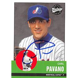 650936 Carl Pavano Autographed Baseball Card - Montreal Expos, FT 2001 Upper Deck Vintage - No.251