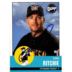 650965 Todd Ritchie Autographed Baseball Card - Pittsburgh Pirates, FT 2001 Upper Deck Vintage - No.310