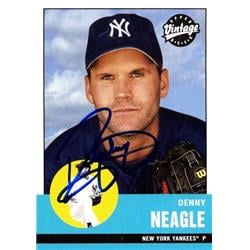 650996 Denny Neagle Autographed Baseball Card - New York Yankees, FT 2001 Upper Deck Vintage - No.158