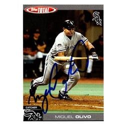 651094 Miguel Olivo Autographed Baseball Card - Chicago White Sox, FT 2004 Topps Total - No.282
