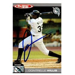651132 Dontrelle Willis Autographed Baseball Card - Florida Marlins, FT 2004 Topps Total - No.300