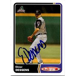 651150 Elmer Dessens Autographed Baseball Card - Arizona Diamondbacks, FT 2003 Topps Total - No.742