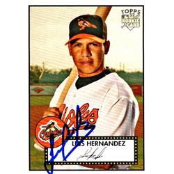 651266 Luis Hernandez Autographed Baseball Card - Baltimore Orioles, FT 2007 Topps 52 Rookie - No.3