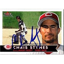 651317 Chris Stynes Autographed Baseball Card - Cincinnati Reds, FT 2001 Fleer Tradition - No.330