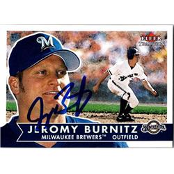 651341 Jeromy Burnitz Autographed Baseball Card - Milwaukee Brewers, FT 2001 Fleer Tradition - No.138