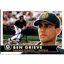 651373 Ben Grieve Autographed Baseball Card - Oakland Athletics, FT 2001 Fleer Tradition - No.177