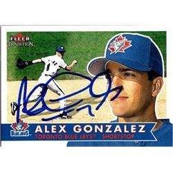651389 Alex Gonzalez Autographed Baseball Card - Toronto Blue Jays, FT 2001 Fleer Tradition - No.174