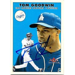 651408 Tom Goodwin Autographed Baseball Card - Los Angeles Dodgers, FT 2000 Fleer Tradition - No.U54