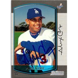 651452 Alex Cora Autographed Baseball Card - Los Angeles Dodgers, FT 2000 Bowman - No.436