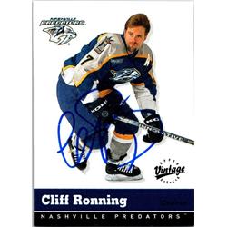 Cliff Ronning Autographed Hockey Card - Nashville Predators, FT 2000 Upper Deck Vintage - No.199