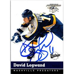 David Legwand Autographed Hockey Card - Nashville Predators, FT 2000 Upper Deck Vintage - No.202