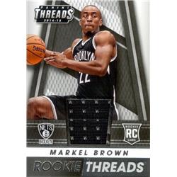 652787 Markel Brown Player Worn Jersey Patch Basketball Card - Brooklyn Nets 2015 Panini Threads Rookie - No.76