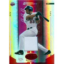 Shannon Stewart Player Worn Memorabilia Patch Baseball Card - Minnesota Twins 2004 Leaf Certified Materials Refractor - No.175 LE 6-150
