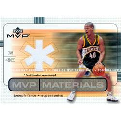 583590 Joseph Forte Player Worn Jersey Patch Basketball Card - Seattle Supersonics 2003 Upper Deck MVP Materials - No.JFWU
