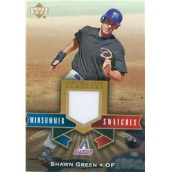 583611 Shawn Green Player Worn Jersey Patch Baseball Card - Arizona Diamondbacks 2005 Upper Deck Midsummer Swatches - No.MSSG