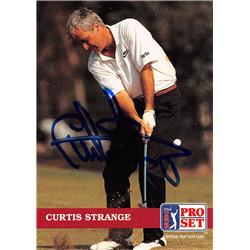 584204 Curtis Strange Autographed Golf Card - PGA, Wake Forest, SC 1992 Pro Set - No.45