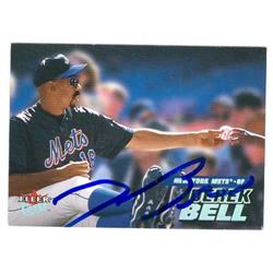 585760 Derek Bell Autographed Baseball Card - New York Mets 2001 Fleer Ultra Baseball Card - No.145 - Blue Sharpie