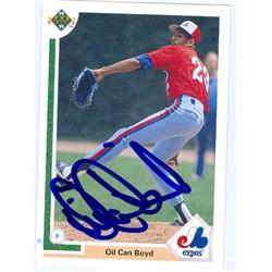 585960 Dennis BoydOil Can Autographed Baseball Card - Montreal Expos 1991 Upper Deck - No.359