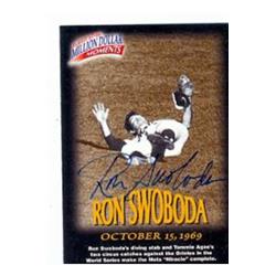 586291 Ron Swoboda Autographed Baseball Card - New York Mets 1997 Fleer Million Dollar Moments - No.35 The 1969 World Series Catch