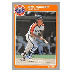 586481 Phil Garner Autographed Baseball Card - Houston Astros 1985 Fleer - No.351