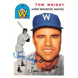 586607 Tom Wright Autographed Baseball Card - Washington Senators 1994 Topps Archives 1954 - No.140
