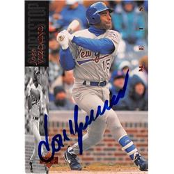 586751 Jose Vizcaino Autographed Baseball Card - New York Mets SC 1994 Upper Deck - No.329
