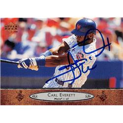 586753 Carl Everett Autographed Baseball Card - New York Mets SC 1996 Upper Deck - No.137