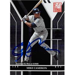 586768 Mike Cameron Autographed Baseball Card - Seattle Mariners Now with Mets 2004 Donruss Elite - No.126